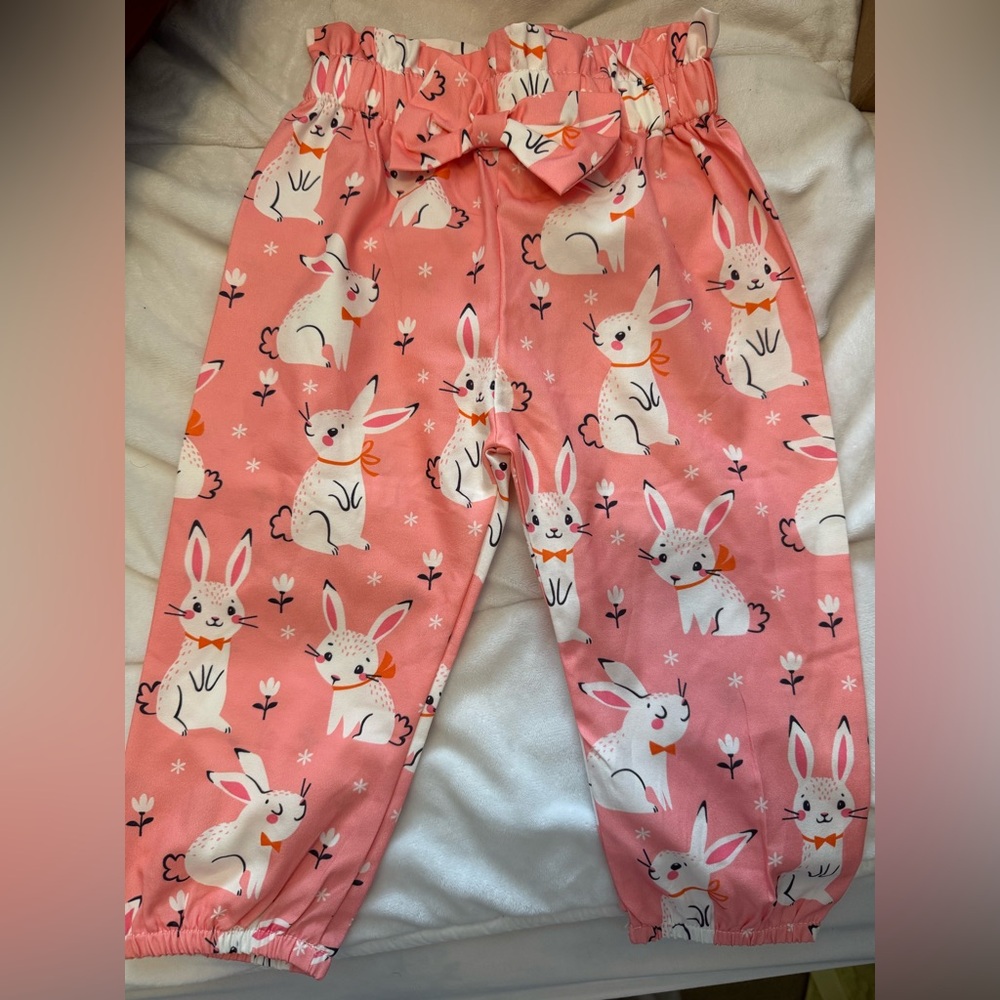9-12 month baby girls bunny pants